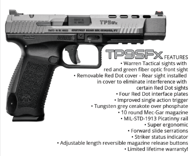 Canik mod. TP9 SFX Tungsten Cal. 9x21 IMI