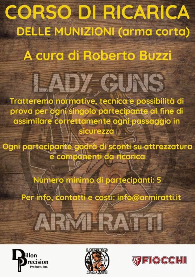 Corso di Ricarica Domestica per le Munizioni (Arma Corta)